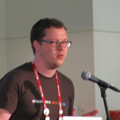 Dominic speaking at Wikimania 2012